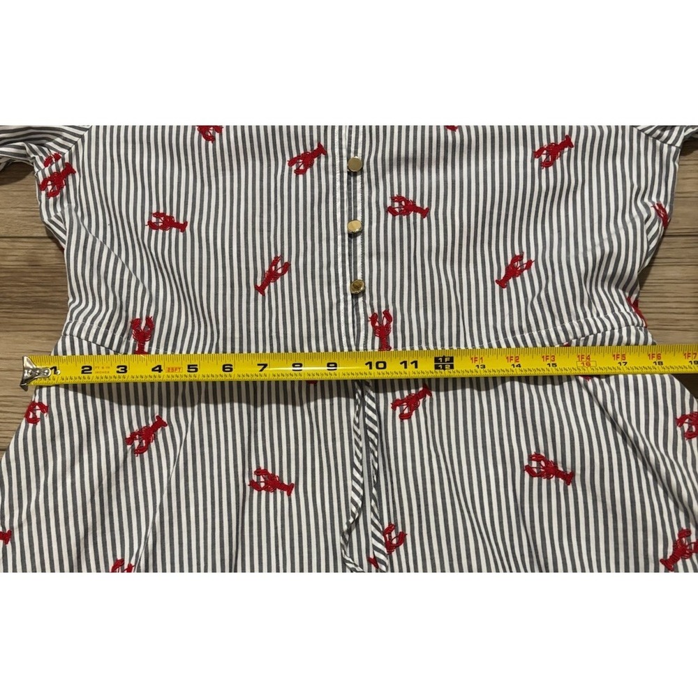 Lands' End Long Sleeve Lobster Embroidery Mini Popover Dress Medium 10/12 - Picture 6 of 11
